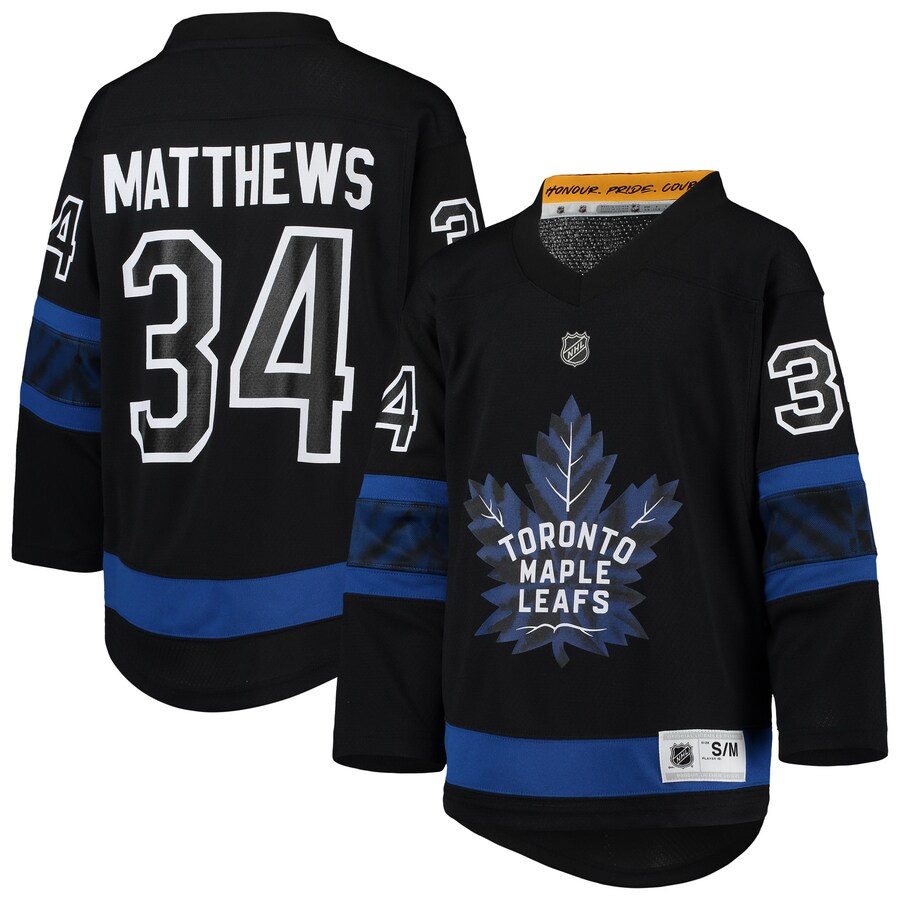 Youth Toronto Maple Leafs Auston Matthews Black Alternate Replica Player Jersey - Jersey