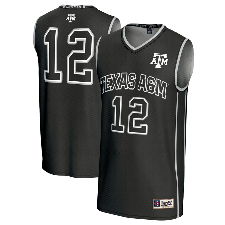 #12 Texas A&M Aggies GameDay Greats Unisex Basketball Lightweight Fashion Jersey - Black - Jersey