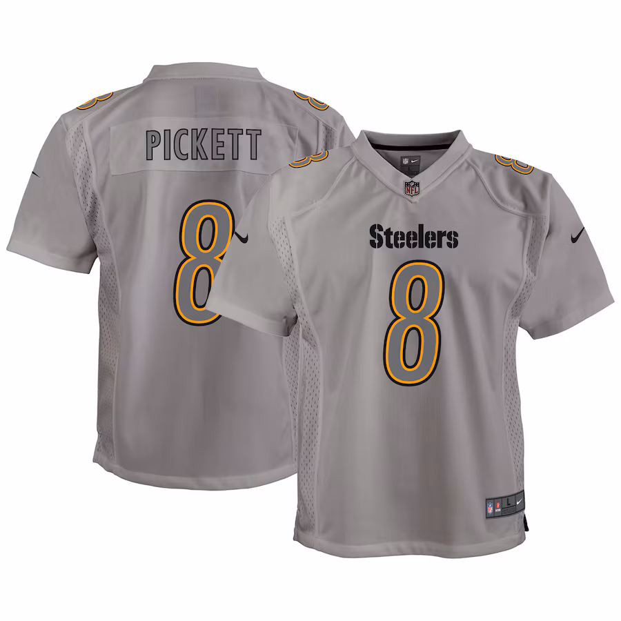 Youth Pittsburgh Steelers Kenny Pickett Nike Gray Atmosphere Game Jersey - Jersey