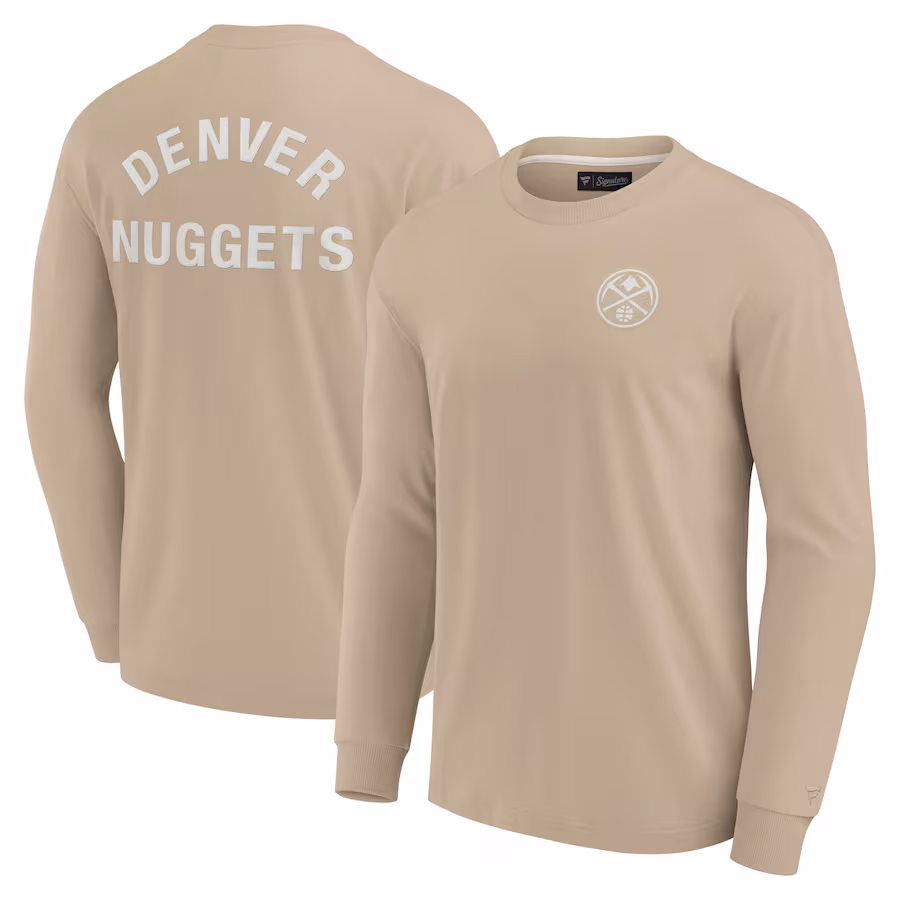 Unisex Denver Nuggets Fanatics Khaki Elements Super Soft Long Sleeve T-Shirt - Jersey