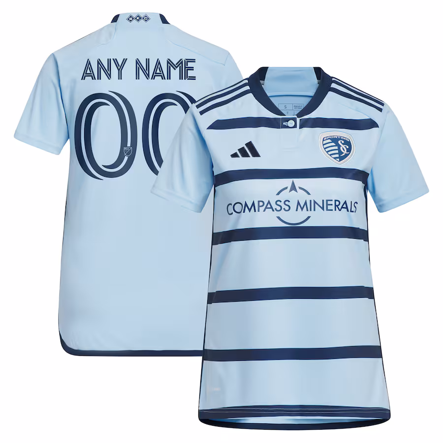 Women's Sporting Kansas City adidas Light Blue 2023 Hoops 4.0 Replica Custom Jersey - Jersey