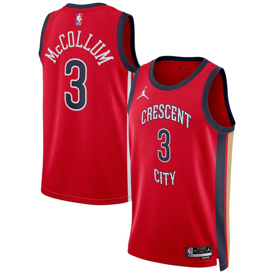 Unisex New Orleans Pelicans CJ McCollum Jordan Brand Red Swingman Jersey - Statement Edition - Jersey