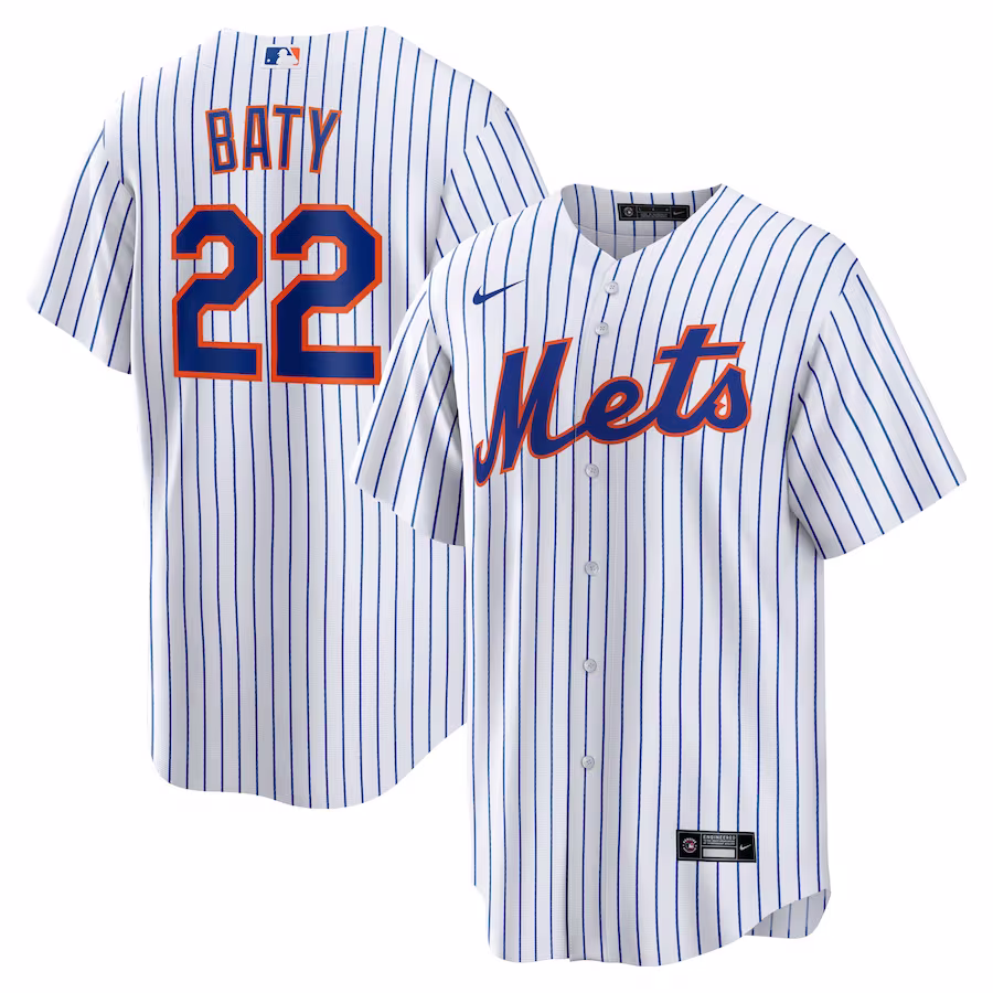 Men's New York Mets Brett Baty Nike White Replica Player Jersey - Jersey