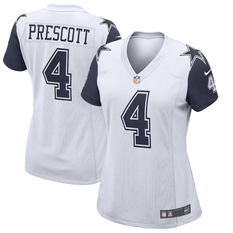 Women's Dallas Cowboys Dak Prescott Nike White Alternate Game Jersey - Jersey