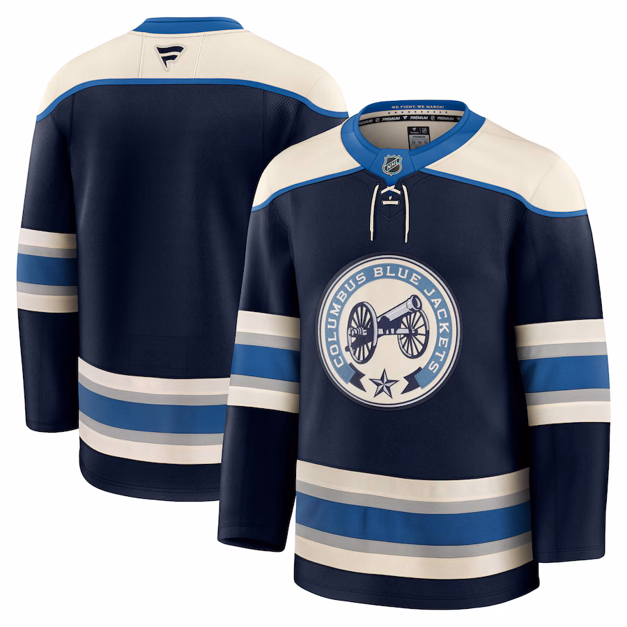 Men's Columbus Blue Jackets Fanatics Navy Alternate Premium Jersey - Jersey