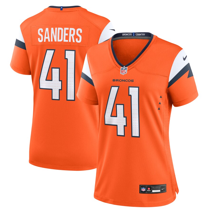 Women's Denver Broncos Drew Sanders Nike Orange Team Game Jersey - Jersey