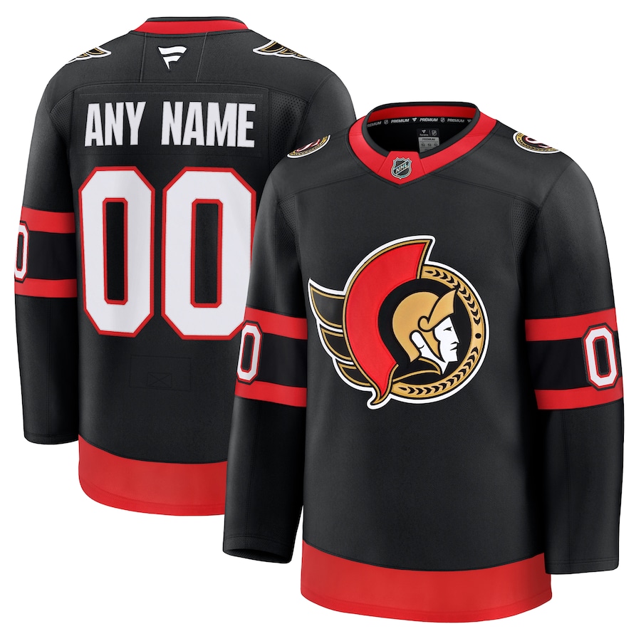 Men's Ottawa Senators Fanatics Black Home Premium Custom Jersey - Jersey