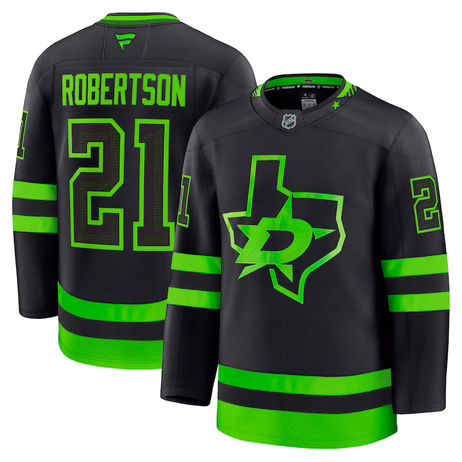 Men's Dallas Stars Jason Robertson Fanatics Black Alternate Premium Jersey - Jersey