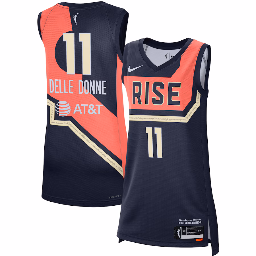 Women's Washington Mystics Elena Delle Donne Nike Navy 2021 Rebel Edition Victory Player Jersey - Jersey