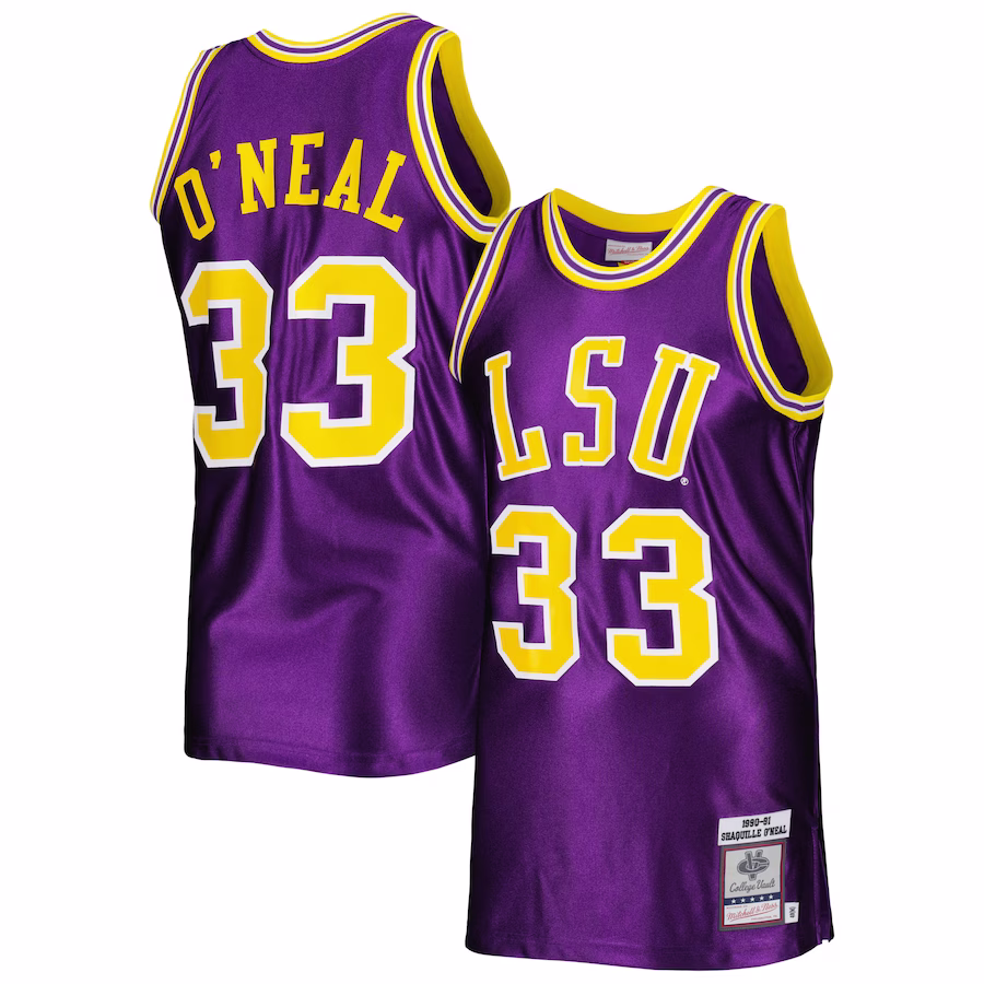 Shaquille O'Neal LSU Tigers Mitchell & Ness 1990/91 Authentic Jersey - Purple - Jersey
