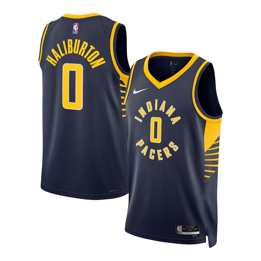 Unisex Indiana Pacers Tyrese Haliburton Nike Navy Swingman Jersey - Icon Edition - Jersey