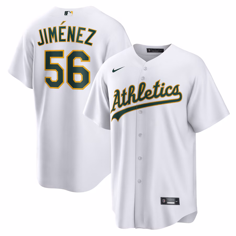 Men's Athletics Dany Jiménez Nike White Home Replica Player Jersey - Jersey