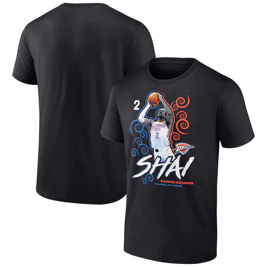 Men's Oklahoma City Thunder Shai Gilgeous-Alexander Black Competitor T-Shirt - Jersey