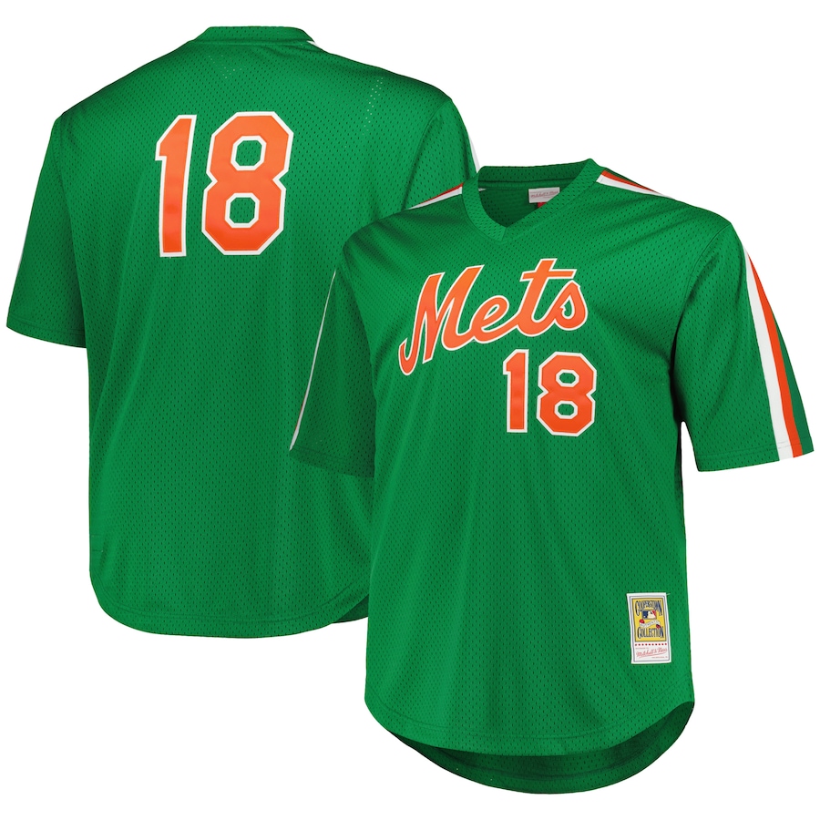 Men's New York Mets Darryl Strawberry Mitchell & Ness Green 1988 Cooperstown Collection Mesh Pullover Jersey - Jersey