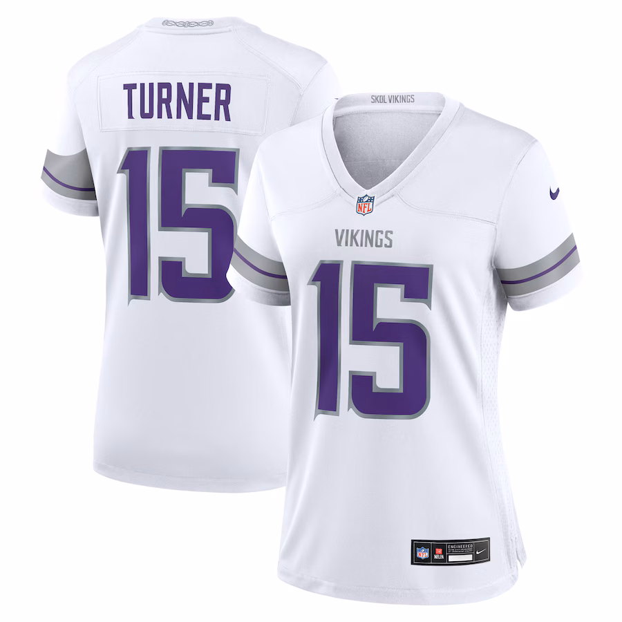 Women's Minnesota Vikings Dallas Turner Nike White Alternate Game Player Jersey - Jersey