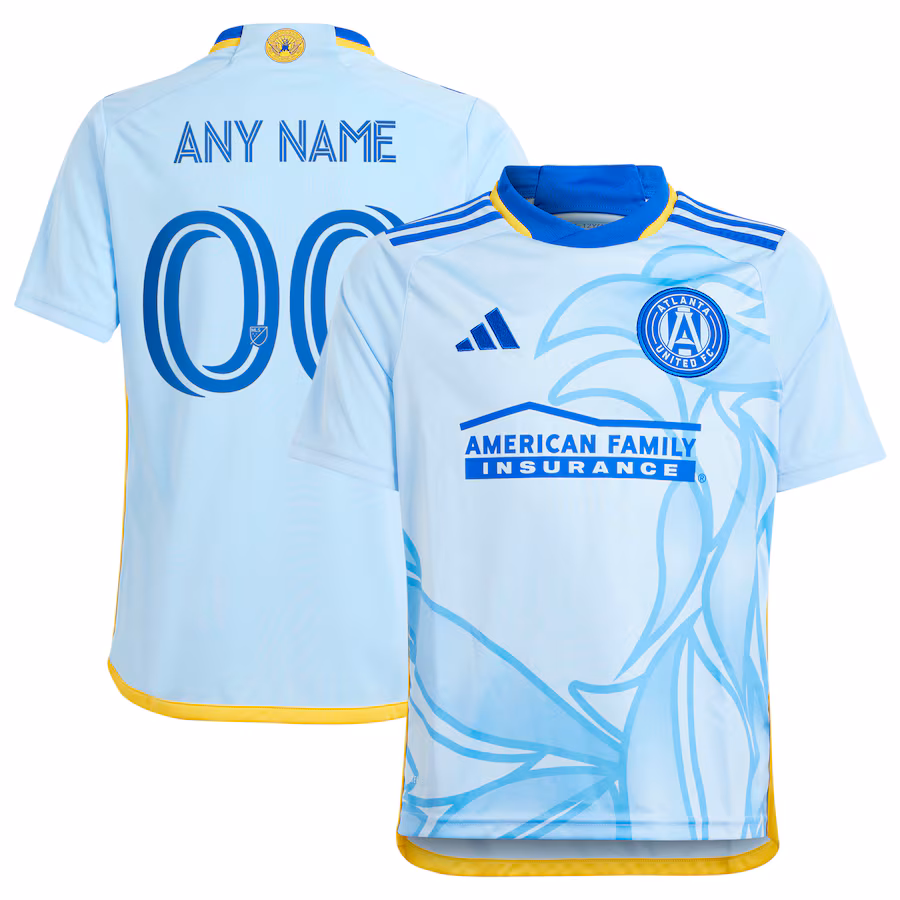 Youth Atlanta United FC  adidas Light Blue 2024 The Resurgens Kit Replica Custom Jersey - Jersey