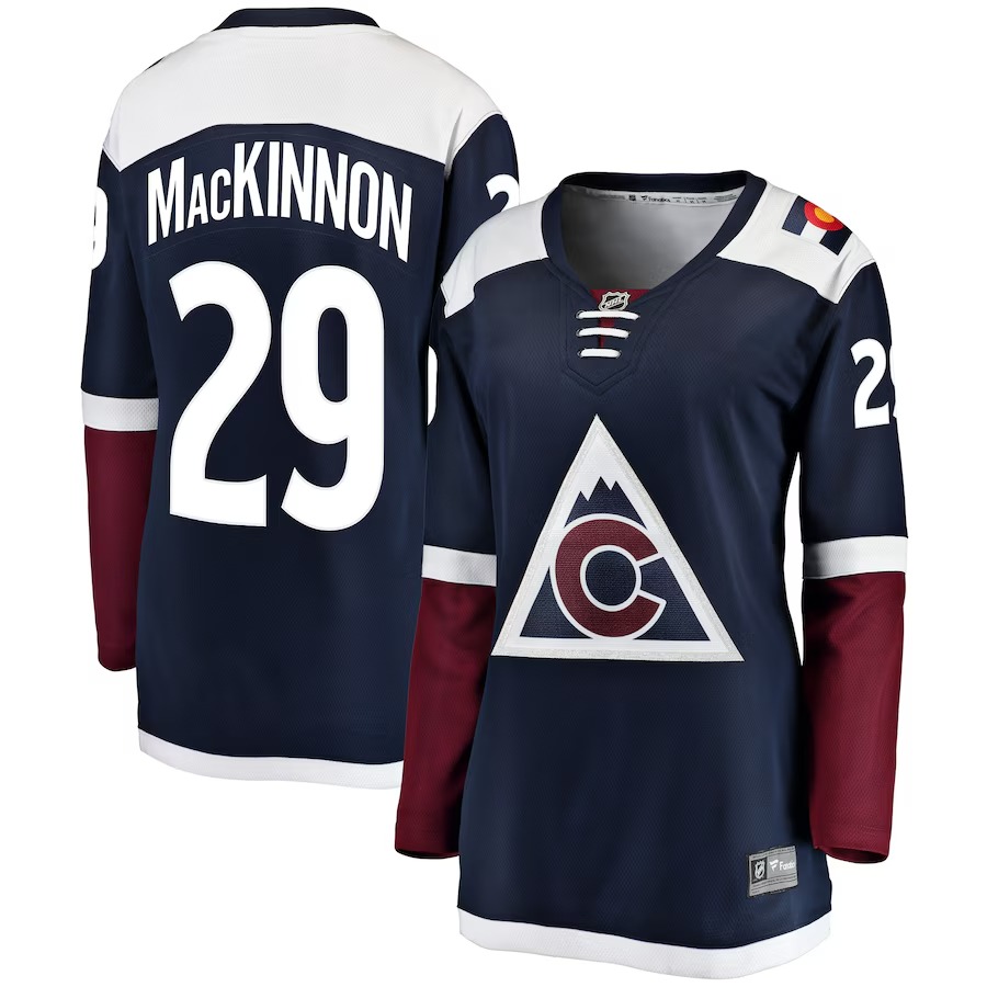 Women's Colorado Avalanche Nathan MacKinnon Fanatics Navy Alternate Breakaway Player Jersey - Jersey