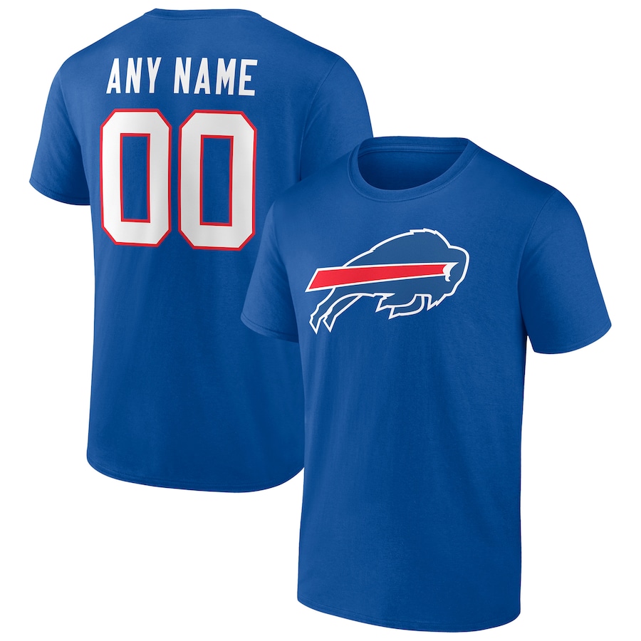 Men's Buffalo Bills Royal Team Authentic Personalized Name & Number T-Shirt - Jersey