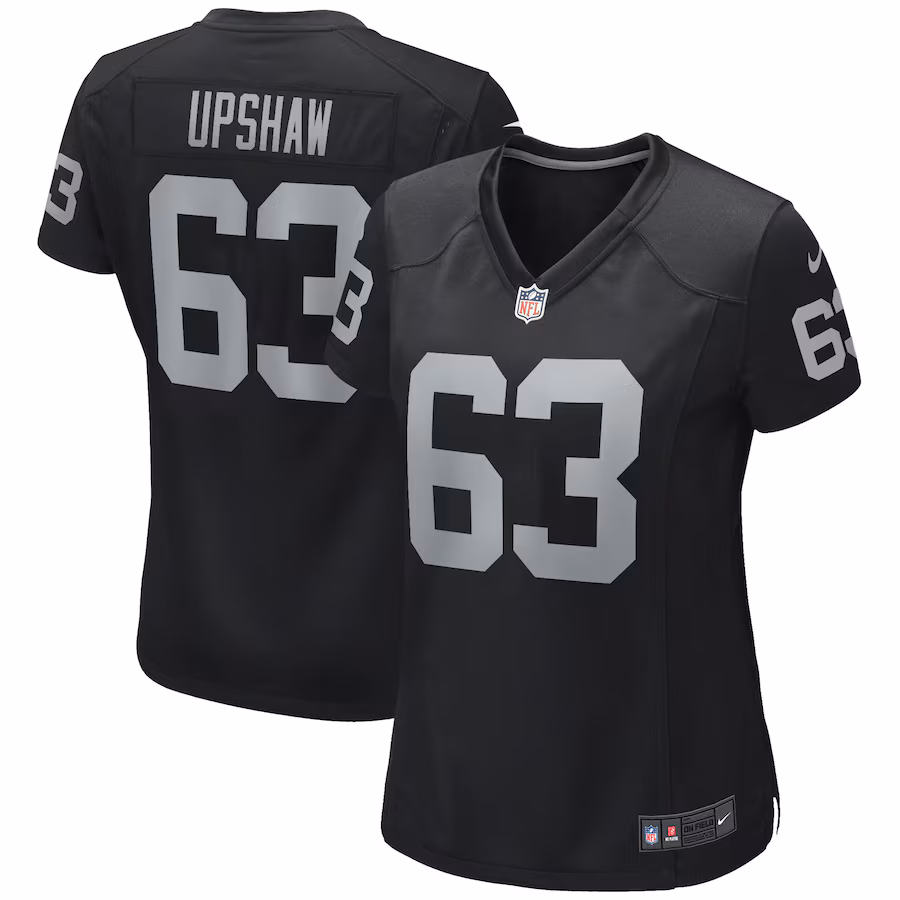 Women's Las Vegas Raiders Gene Upshaw Nike Black Game Retired Player Jersey - Jersey