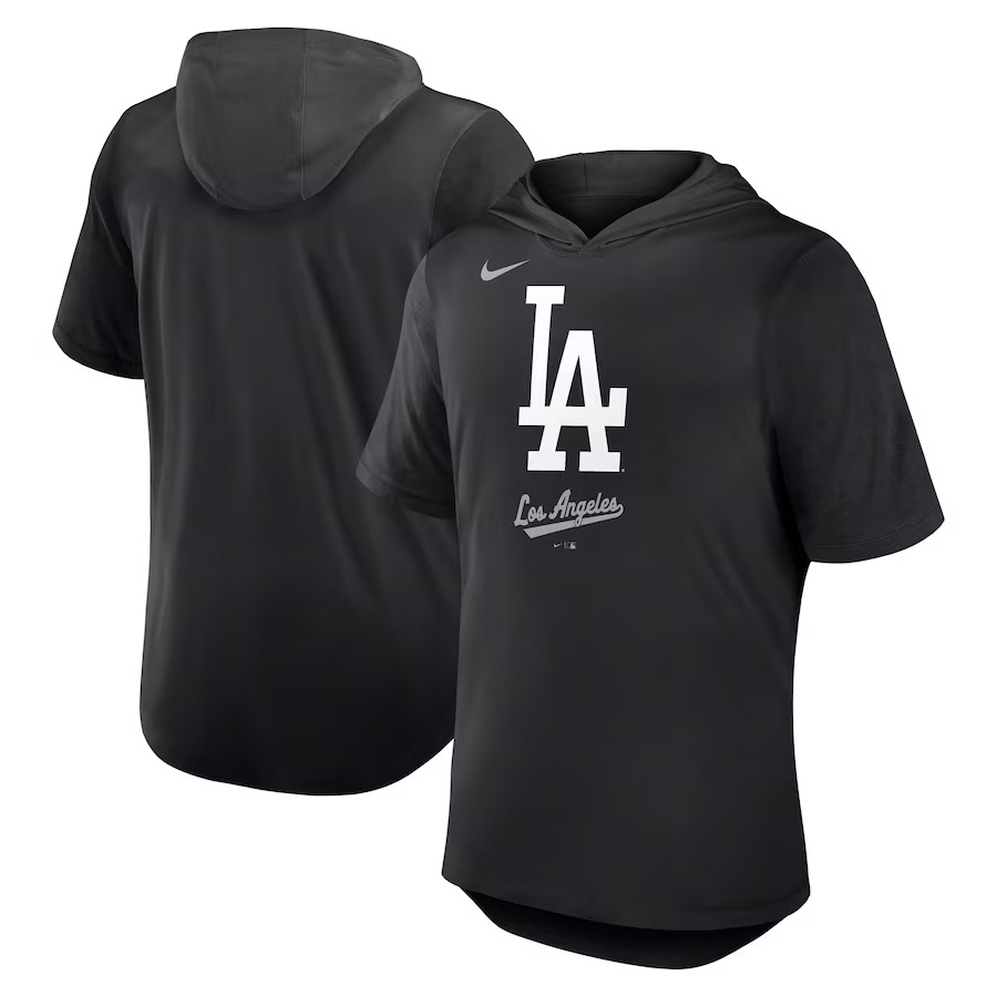 Men's Los Angeles Dodgers Nike Black Tri-Blend Hoodie T-Shirt - Jersey