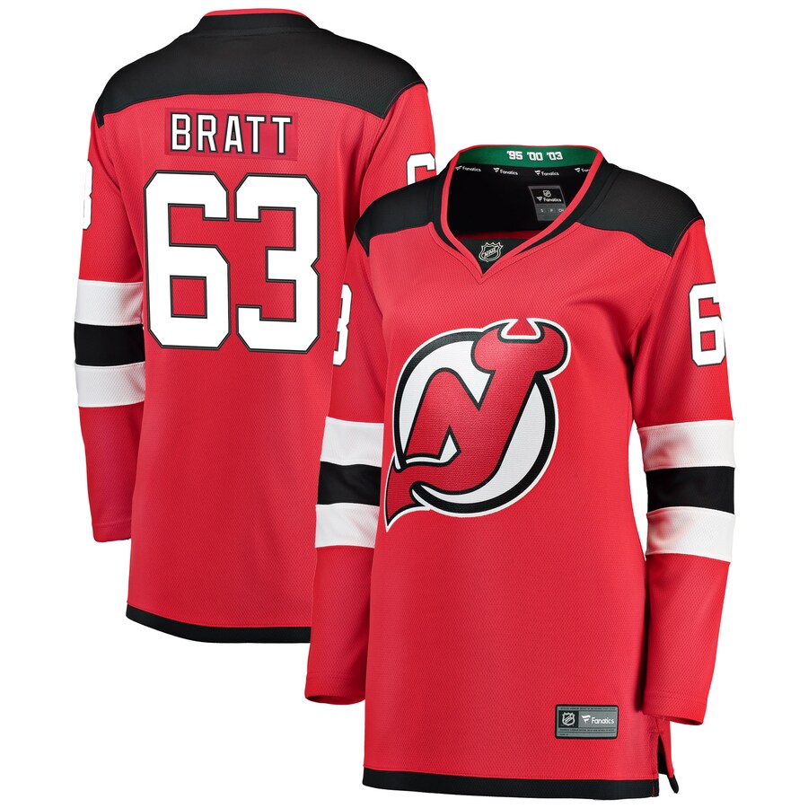 Women's New Jersey Devils Jesper Bratt Fanatics Branded Red Breakaway Player Jersey - Jersey