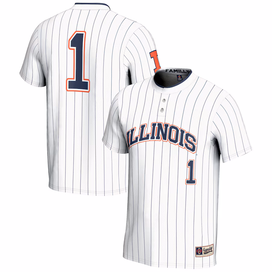 Youth GameDay Greats #1 White Illinois Fighting Illini Lightweight Softball Jersey - Jersey