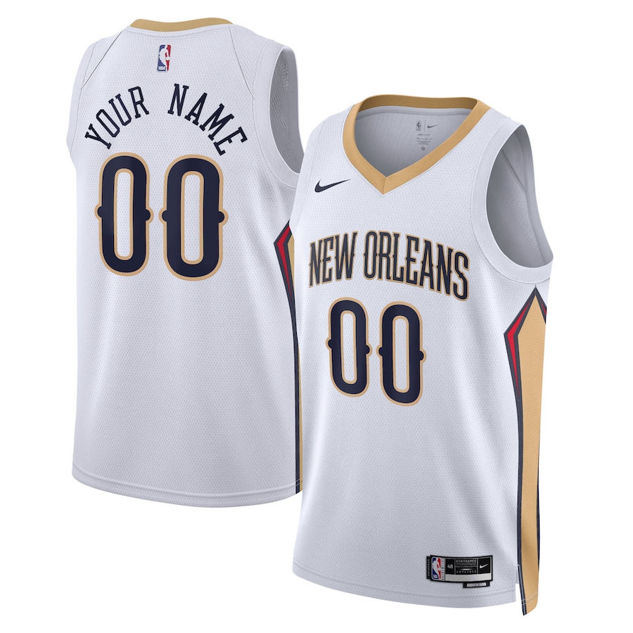 Unisex New Orleans Pelicans Nike White Swingman Custom Jersey - Association Edition - Jersey