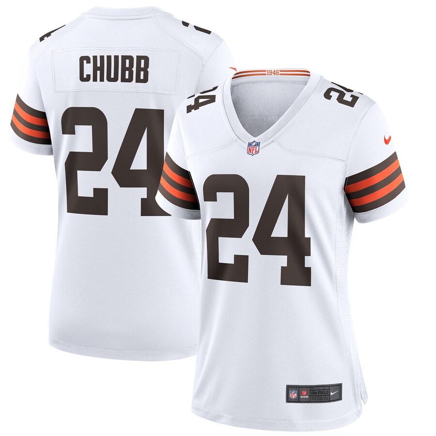 Women's Cleveland Browns Nick Chubb Nike White Game Jersey - Jersey