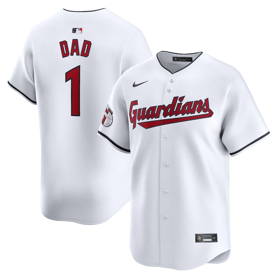 Men's Cleveland Guardians Nike White #1 Dad Home Limited Jersey - Jersey