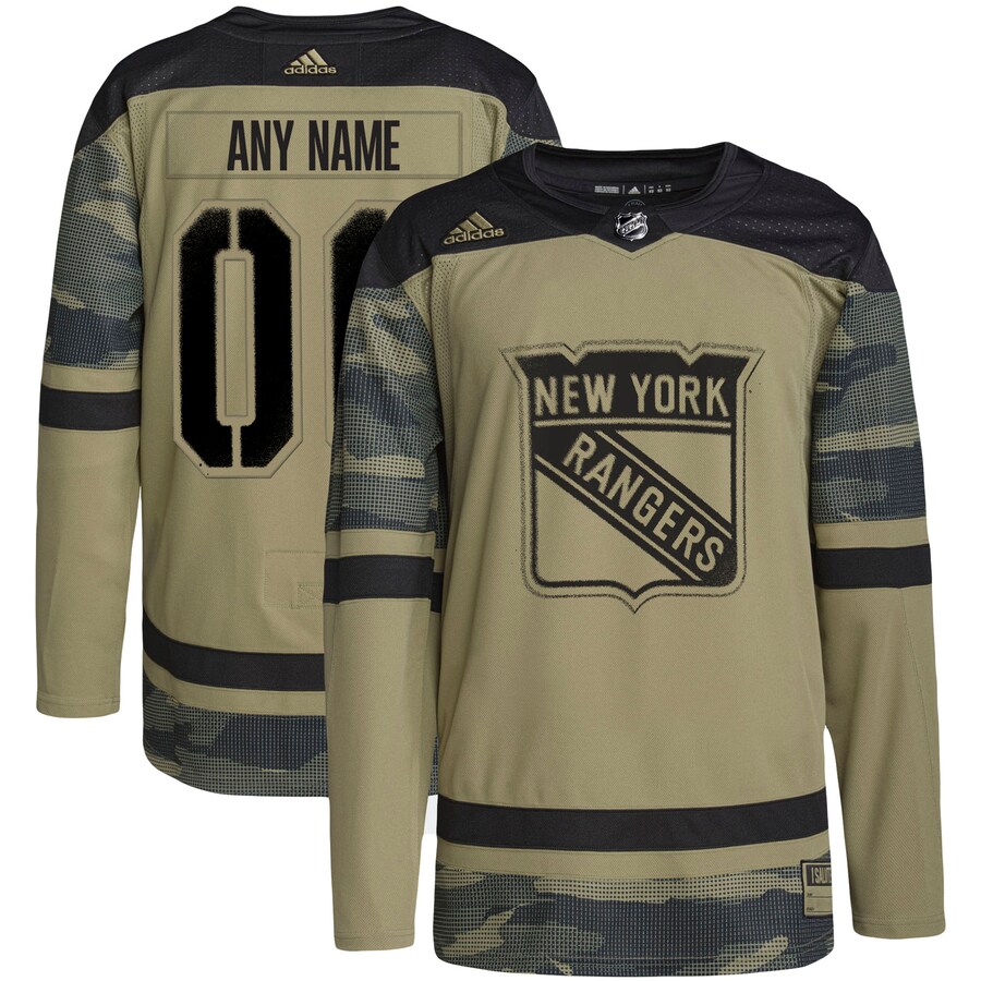 Men's New York Rangers adidas Camo Military Appreciation Team Authentic Custom Practice Jersey - Jersey