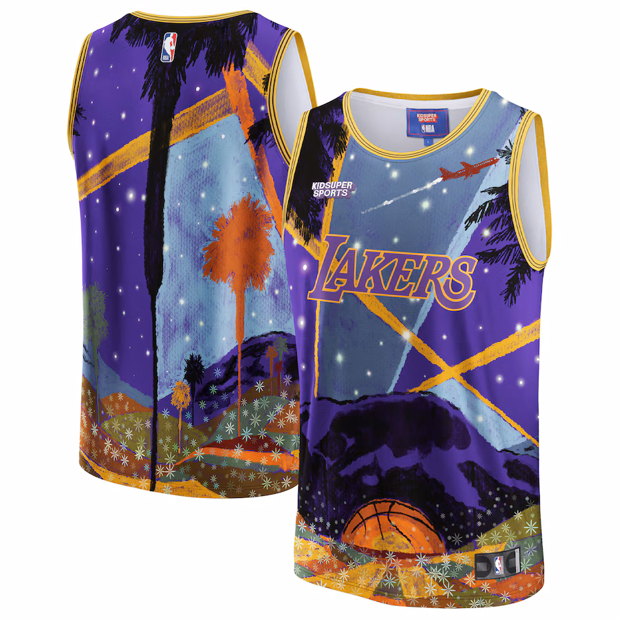 Unisex Los Angeles Lakers NBA & KidSuper Studios by Fanatics Purple Hometown Jersey - Jersey