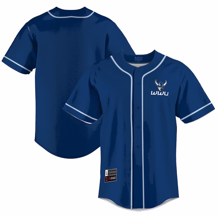 Western Washington Vikings GameDay Greats  Lightweight Baseball Jersey - Blue - Jersey
