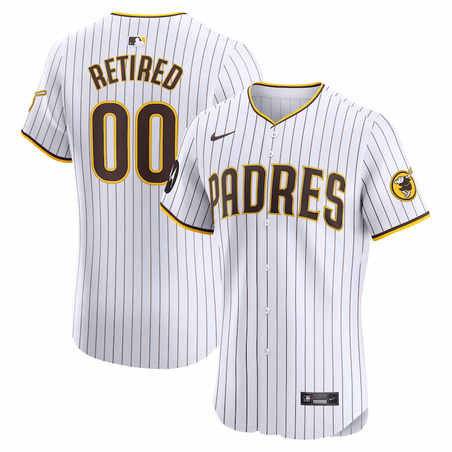 Men's San Diego Padres Nike White Home Elite Pick-A-Player Retired Roster Patch Jersey - Jersey