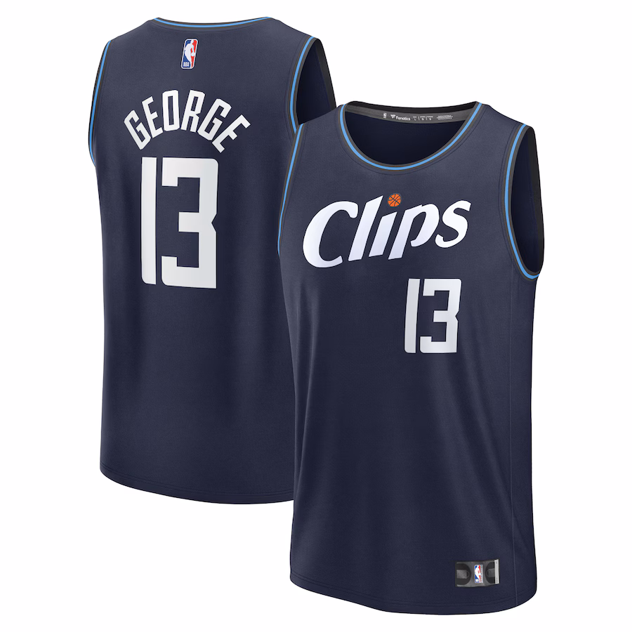 Men's LA Clippers Paul George Fanatics Navy Fast Break Jersey - City Edition - Jersey
