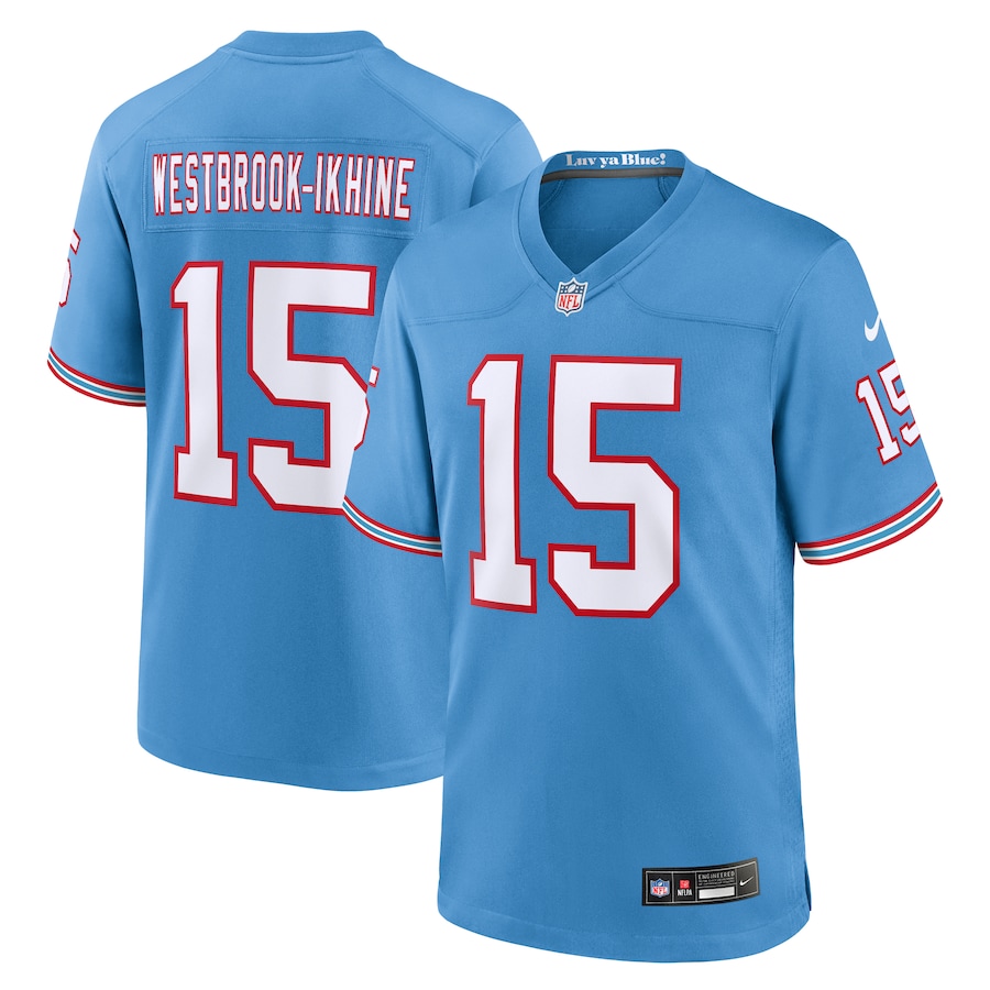 Men's Tennessee Titans Nick Westbrook-Ikhine Nike Light Blue Oilers Throwback Player Game Jersey - Jersey