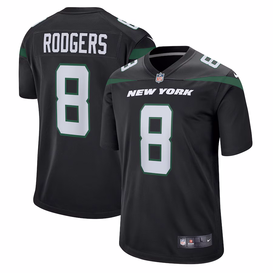Youth New York Jets Aaron Rodgers Nike Black Game Jersey - Jersey