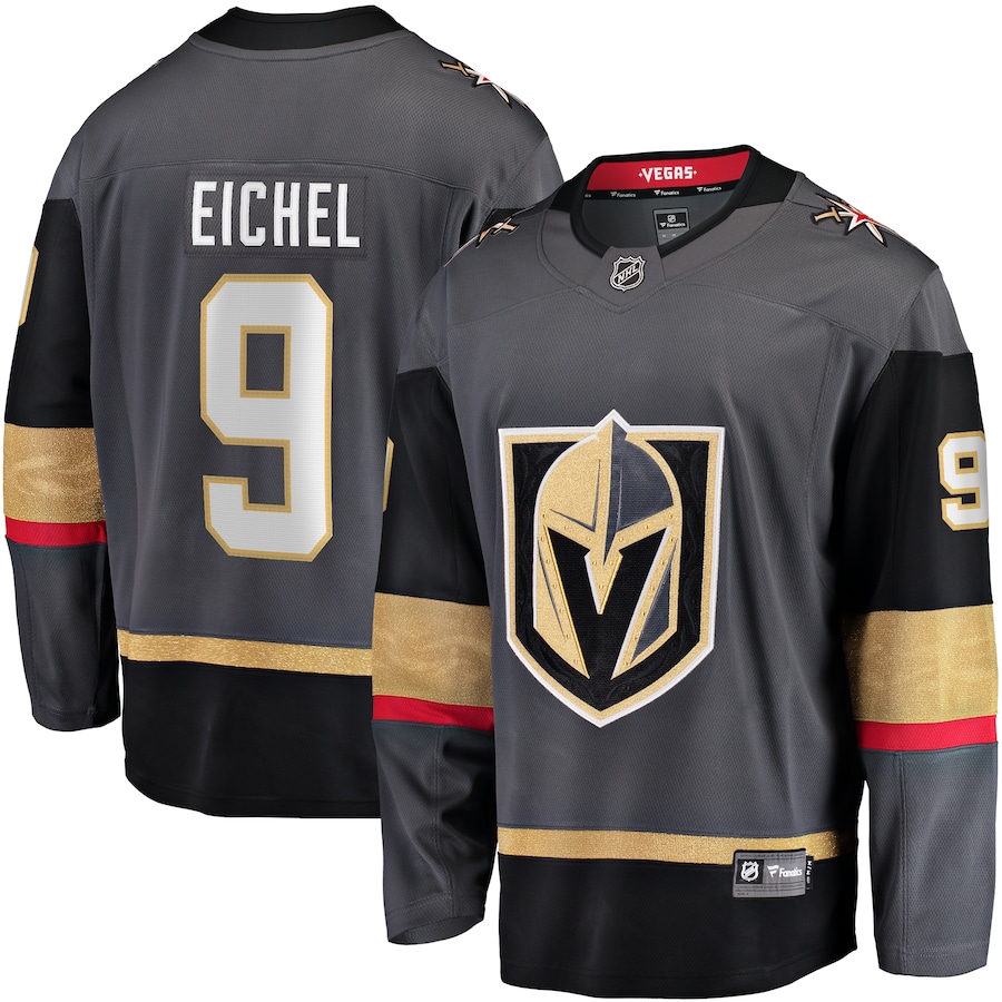 Men's Vegas Golden Knights Jack Eichel Fanatics Gray Premier Breakaway Player Jersey - Jersey