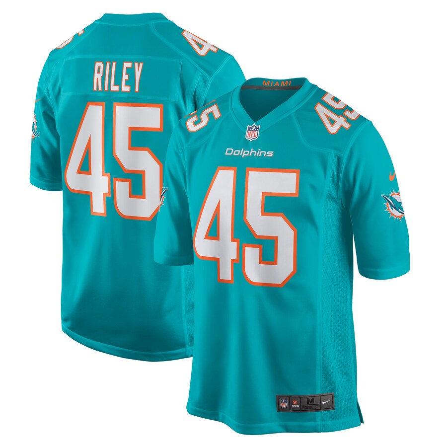 Men's Miami Dolphins Duke Riley Nike Aqua Game Jersey - Jersey