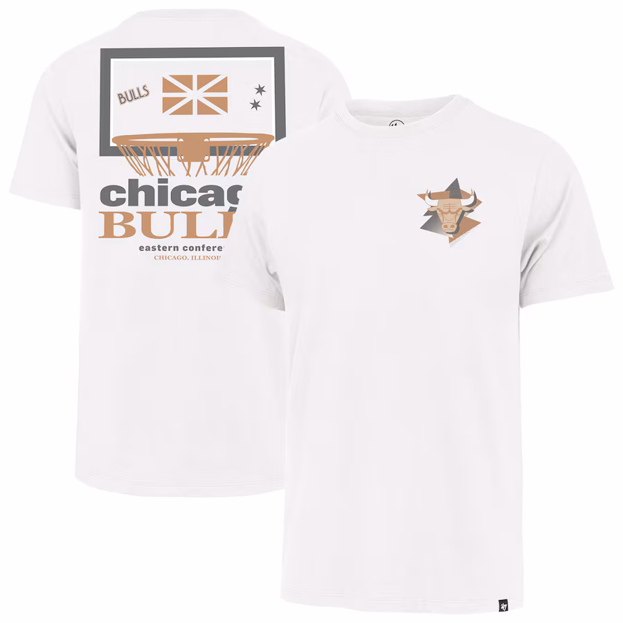 Men's Chicago Bulls  '47 White City Edition Backboard T-Shirt - Jersey