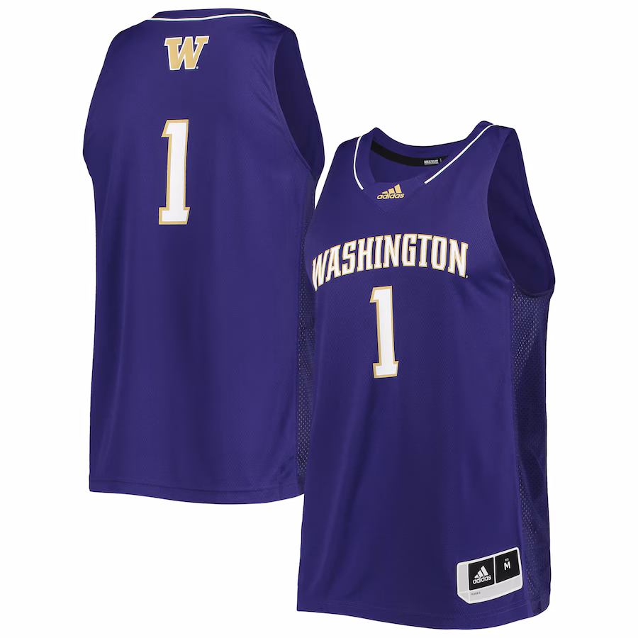 Men's adidas #1 Purple Washington Huskies Team Swingman Basketball Jersey - Jersey
