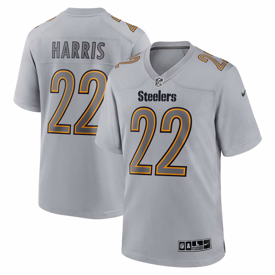 Men's Pittsburgh Steelers Najee Harris Nike Gray Atmosphere Fashion Game Jersey - Jersey