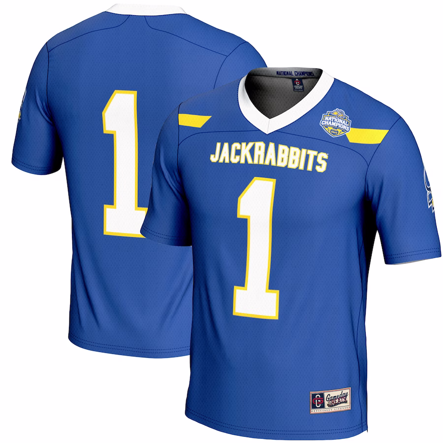 South Dakota State Jackrabbits GameDay Greats 2023 FCS Football National Champions Fashion Jersey – Blue - Jersey