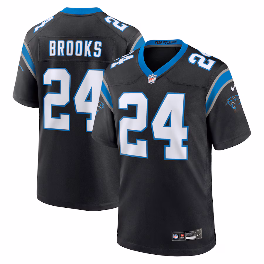 Men's Carolina Panthers Jonathon Brooks Nike Black Game Jersey - Jersey