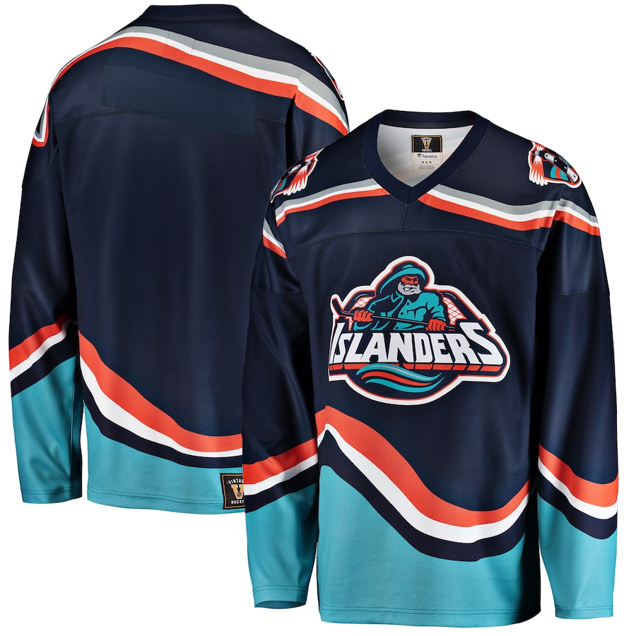 Men's New York Islanders Fanatics Branded Navy Premier Breakaway Heritage Blank Jersey - Jersey