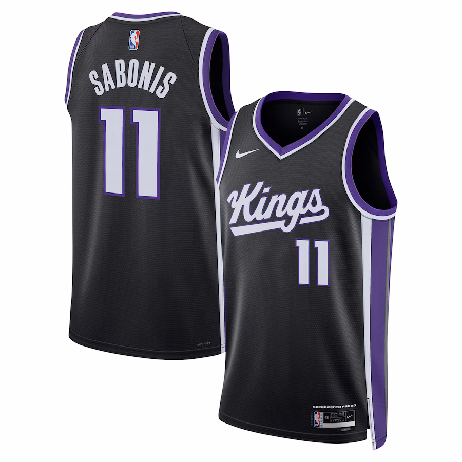 Unisex Sacramento Kings Domantas Sabonis Nike Black Swingman Player Jersey - Icon Edition - Jersey