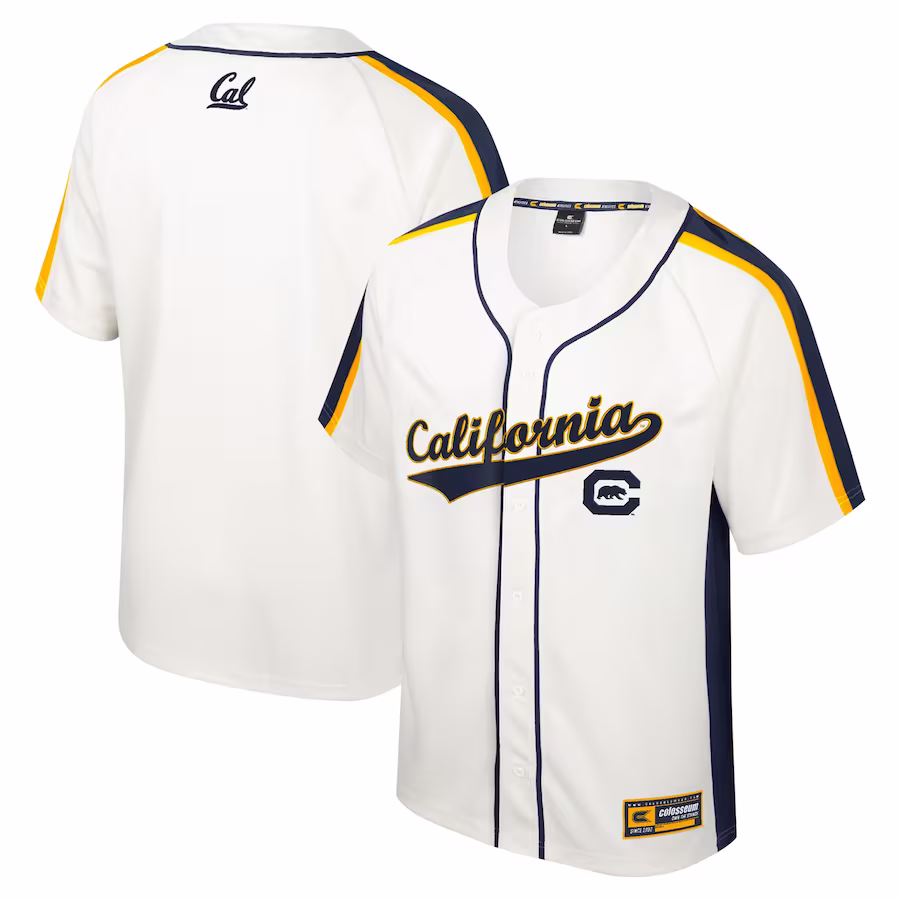 Cal Bears Colosseum Ruth Button-Up Baseball Jersey - Cream - Jersey