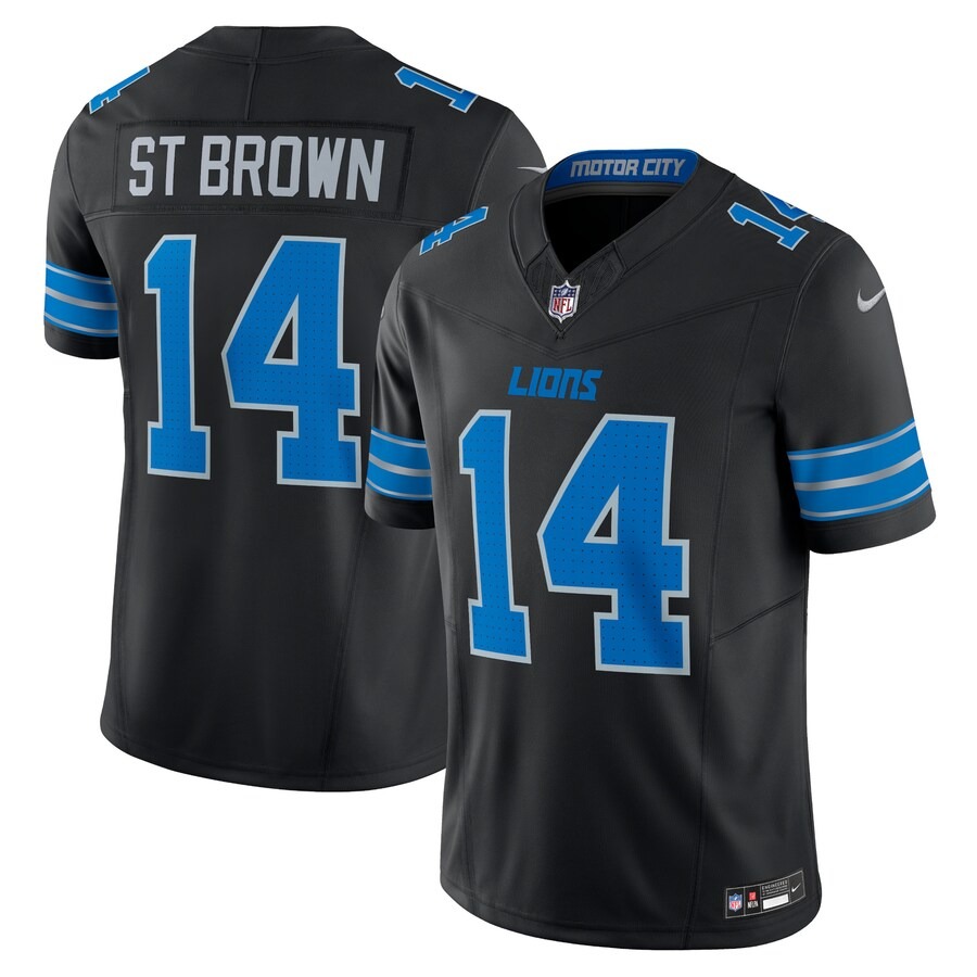 Men's Detroit Lions Amon-Ra St. Brown Nike Black 2nd Alternate Vapor F.U.S.E. Limited Jersey - Jersey