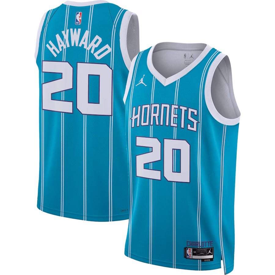 Unisex Charlotte Hornets Gordon Hayward Jordan Brand Teal Swingman Jersey - Icon Edition - Jersey