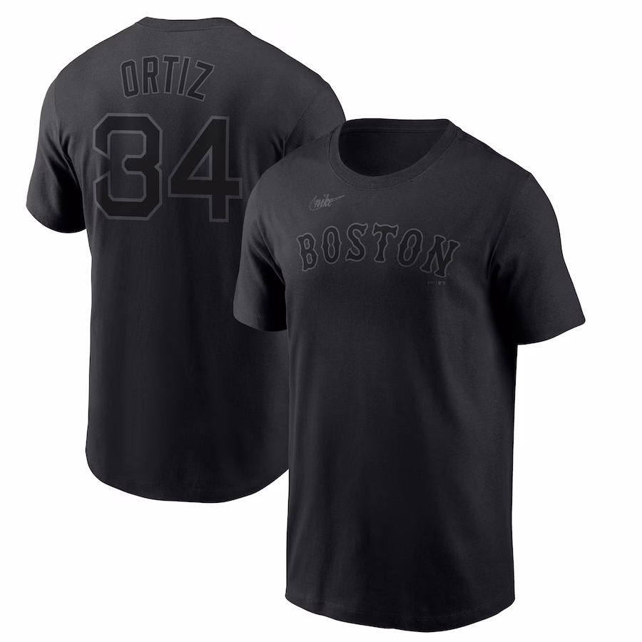 Men's Boston Red Sox David Ortiz Nike Black Name & Number T-Shirt - Jersey