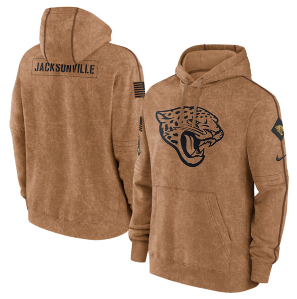 Men's Jacksonville Jaguars 2023 Brown Salute to Service Pullover Hoodie - Jersey